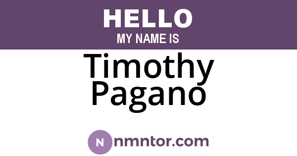 Timothy Pagano