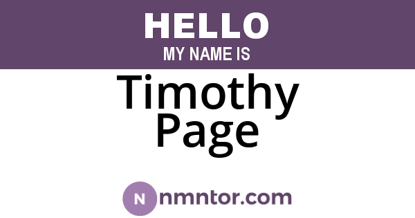 Timothy Page