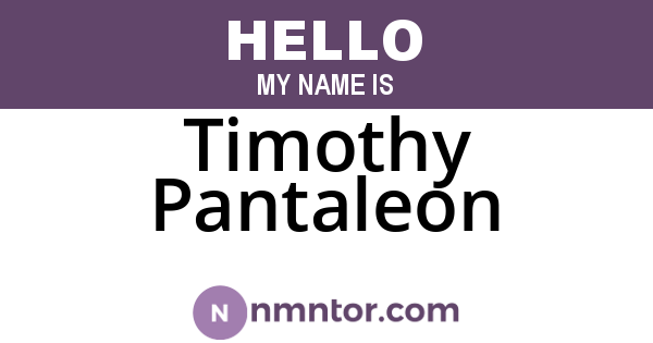 Timothy Pantaleon