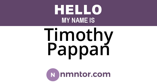 Timothy Pappan