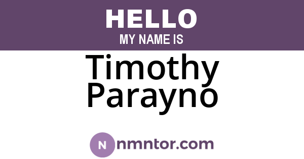 Timothy Parayno