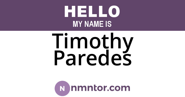 Timothy Paredes