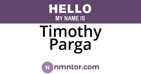 Timothy Parga