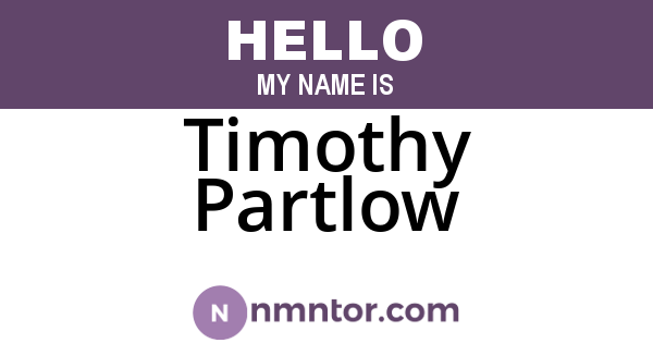 Timothy Partlow