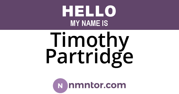 Timothy Partridge