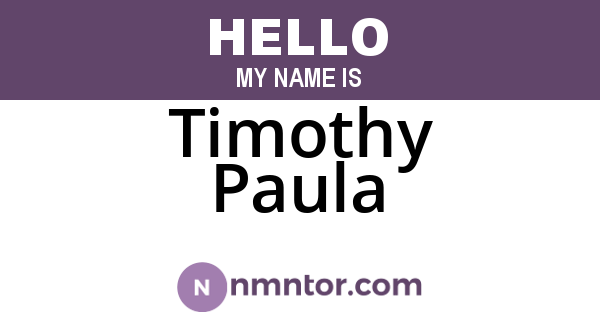 Timothy Paula