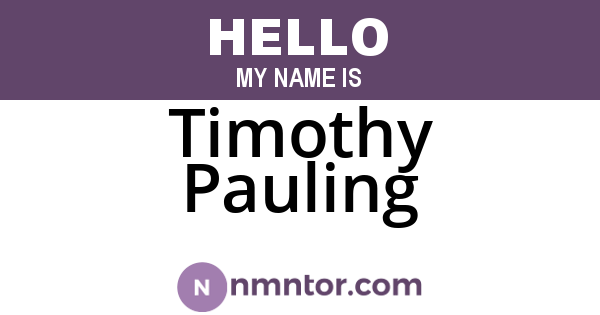 Timothy Pauling