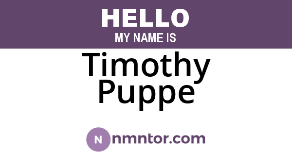 Timothy Puppe