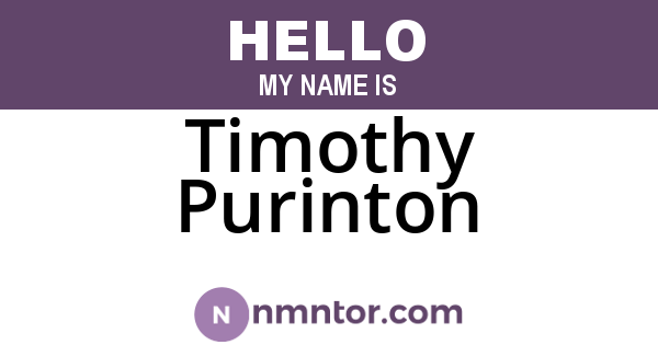 Timothy Purinton