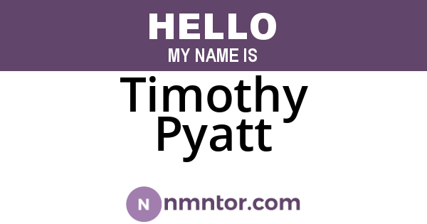 Timothy Pyatt