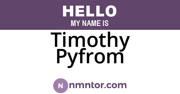 Timothy Pyfrom