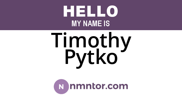 Timothy Pytko