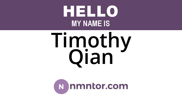 Timothy Qian