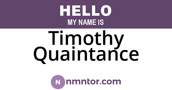 Timothy Quaintance