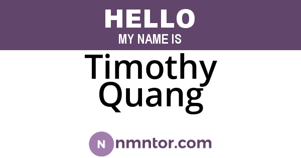 Timothy Quang