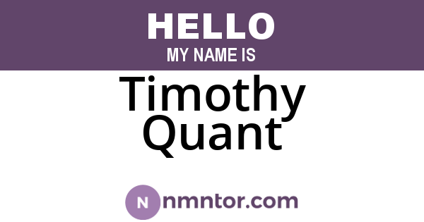 Timothy Quant