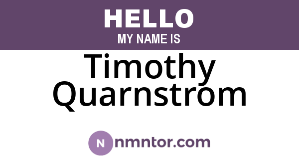 Timothy Quarnstrom