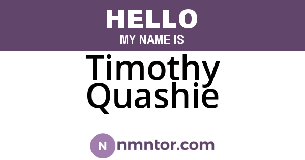 Timothy Quashie