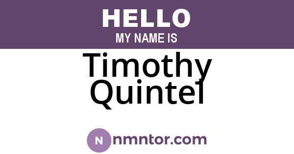 Timothy Quintel