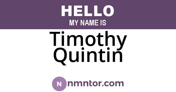 Timothy Quintin