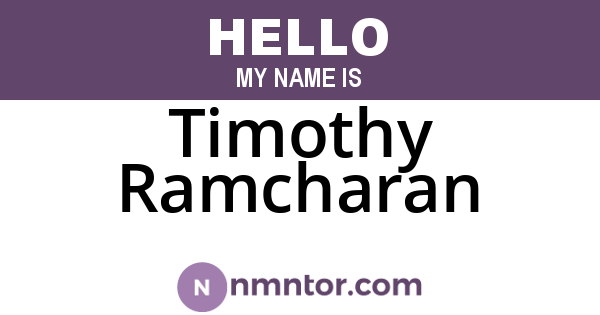 Timothy Ramcharan