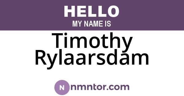 Timothy Rylaarsdam