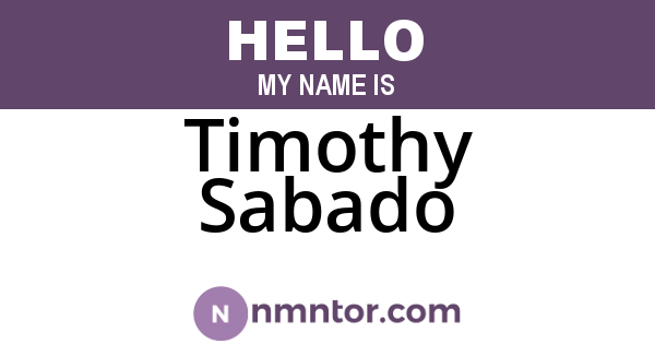 Timothy Sabado