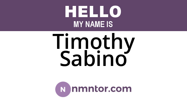 Timothy Sabino