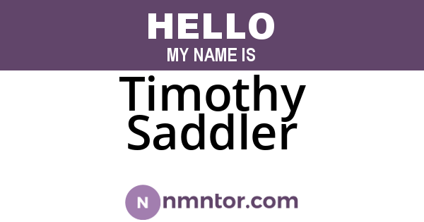 Timothy Saddler