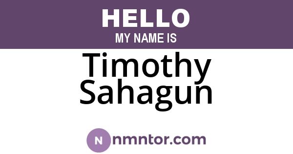 Timothy Sahagun