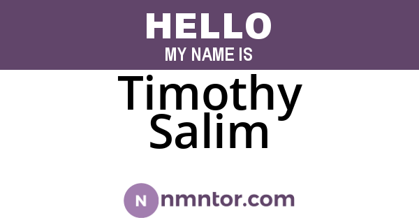 Timothy Salim