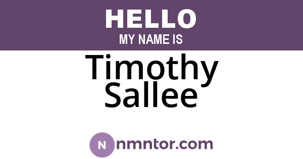 Timothy Sallee