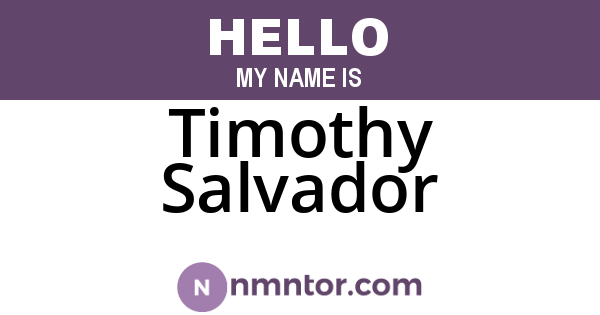 Timothy Salvador