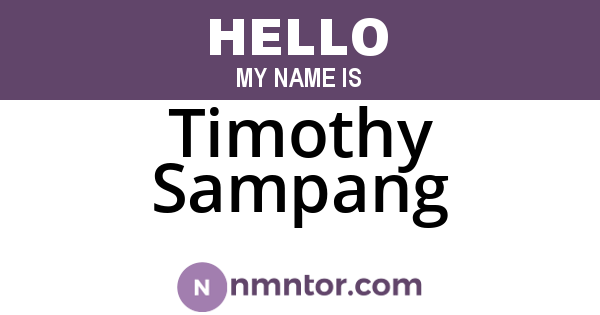 Timothy Sampang