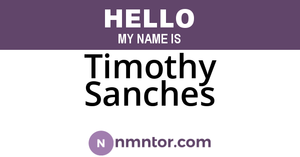 Timothy Sanches