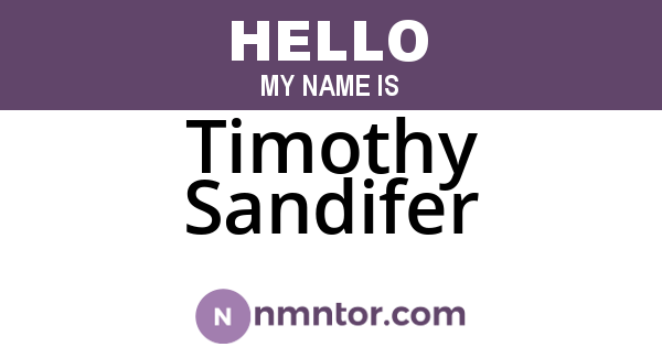 Timothy Sandifer