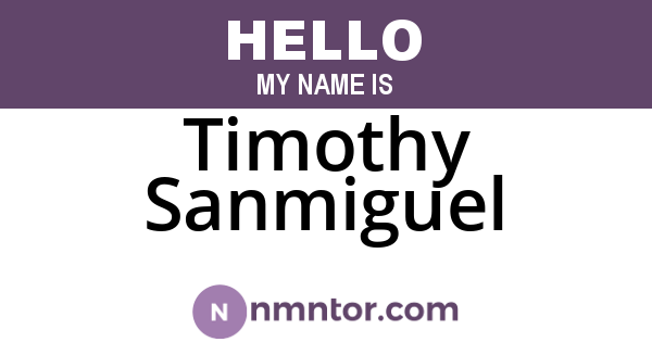Timothy Sanmiguel