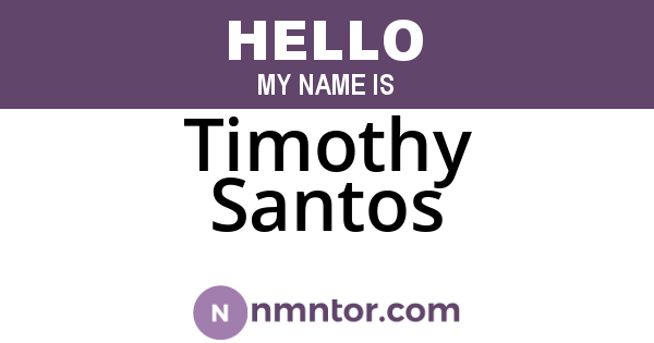Timothy Santos
