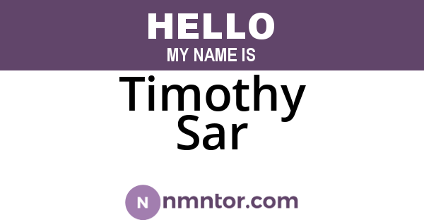 Timothy Sar