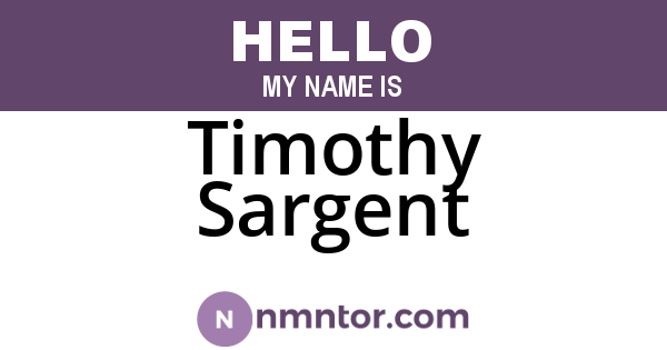 Timothy Sargent