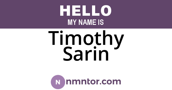 Timothy Sarin