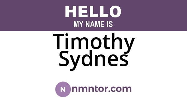 Timothy Sydnes