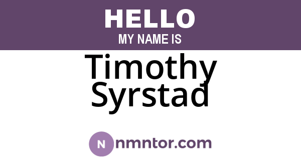 Timothy Syrstad