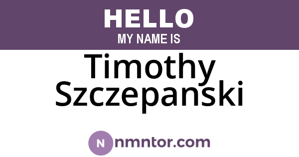 Timothy Szczepanski
