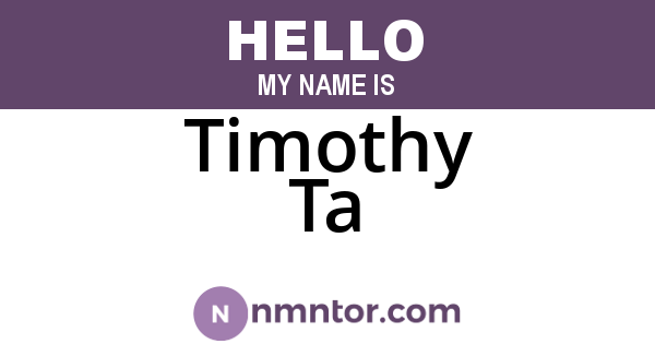 Timothy Ta