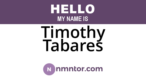 Timothy Tabares