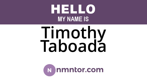 Timothy Taboada