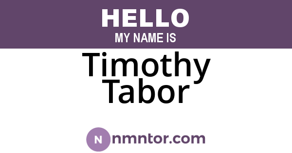 Timothy Tabor