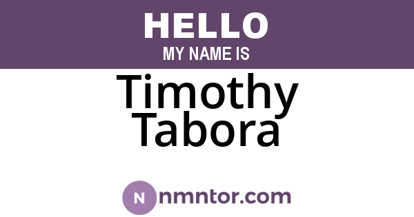 Timothy Tabora