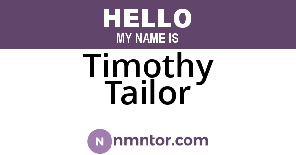 Timothy Tailor